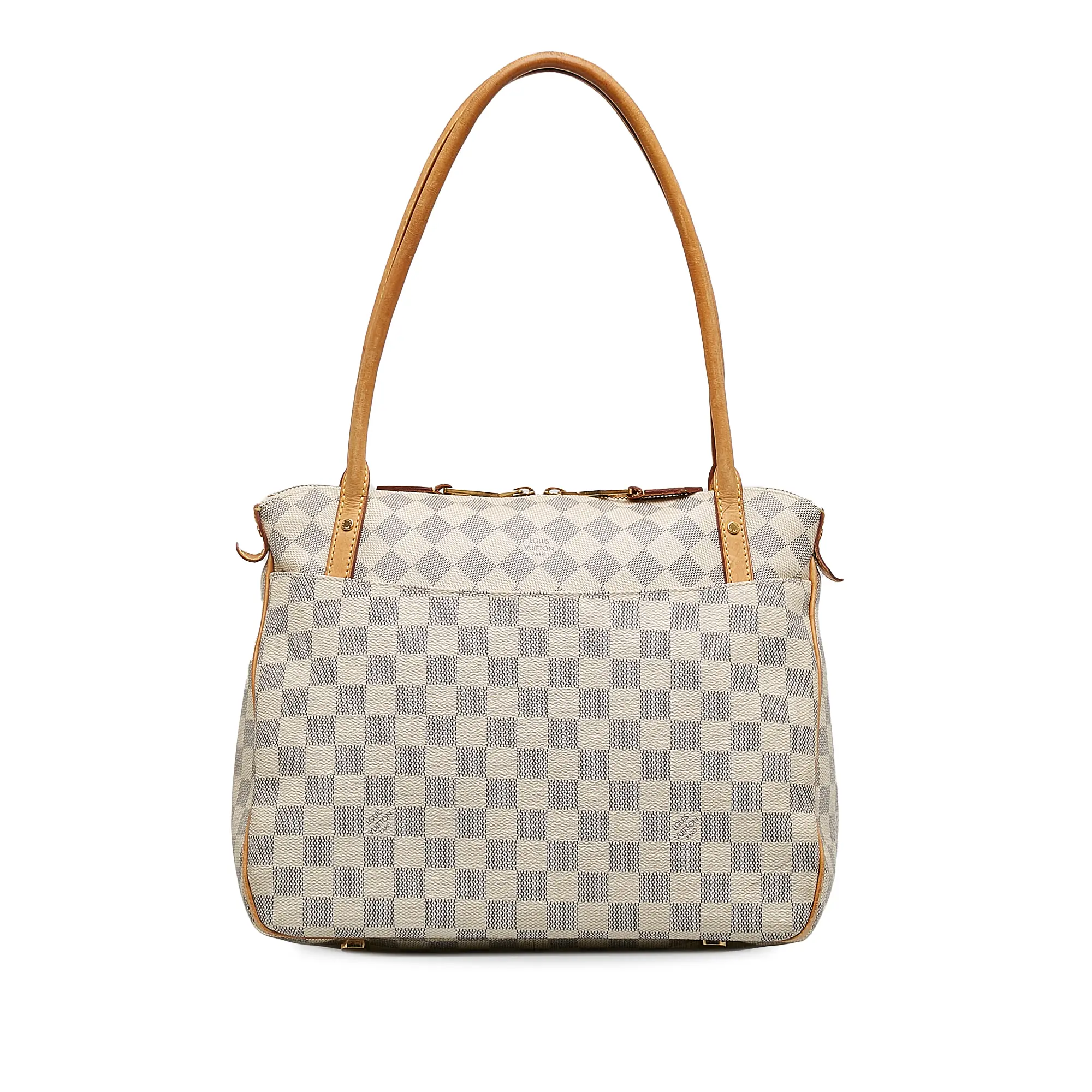 Pre-owned Louis Vuitton Leather tote bags Damier Azur Figheri PM