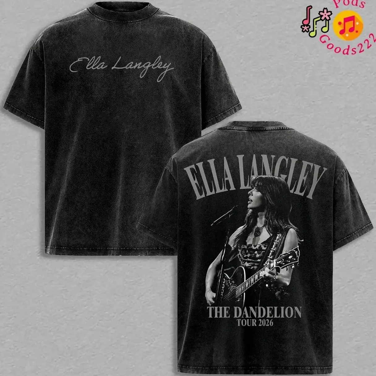 Ella Langley The Dandelion Tour 2026 Shirt – Country Music Vintage Washed Oversized Graphic T Shirt, Southern Cowgirl Aesthetic, Soft Cotton Heavyweight Western Streetwear Outfit for Fans JP5