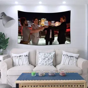 H-ngover Wolfpack Rooftop Cheers Toast Flag Tapestry 3x5 Ft College Dorm Bedroom Man Cave Decor Landscape Starry Sky Pattern Decorating Living Room