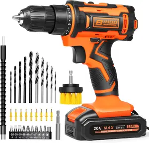 20V Cordless Drill Set,Drill Driver with Battery and Charger,3/8-Inch Keyless Chuck, Variable Speed,with Drills Bits Set