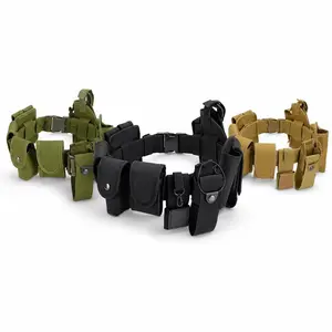 Tactical Belt with Waist Pad, Heavy Duty Battle Belt for Outdoor Training, Security Guard Duty, Law Enforcement & Airsoft Gear, Quick Release Molle Equipment Belt