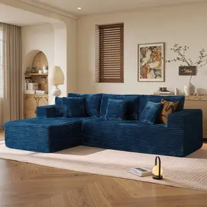 Boneless Cloud Sectional Couch Sofa with Comfy Chaise - Modern L Shape Sofa for Living Room Bedroom Apartment Lounge,No Assembly Required furniture