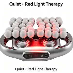 42/12-Head Quiet Massage Gun with Red Light Therapy, Deep Tissue Percussion Massager for Muscle Recovery & Pain Relief, Suitable for Back, Shoulders, Legs & Foot, Great Gift for Friends and Family