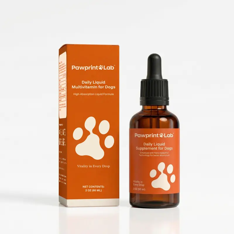 Pawprint Protocol NAD+ High-Absorption Bioavailable Liquid Canine Nutritional Supplement Syrup - Senior Dog Support, Mobility Aid, Energy Boost, Helps Boost Vitality, Brain Function Support, Single Bottle Daily Wellness Aid