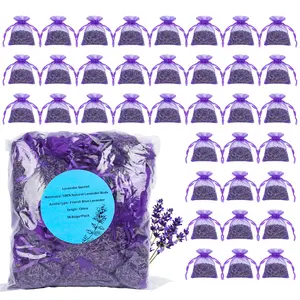 36 Pack Lavender sachets 100% Natural Dried Lavender Buds, French Lavender Strong Smell Fragrance for Drawers Closets Fresh Scents Home