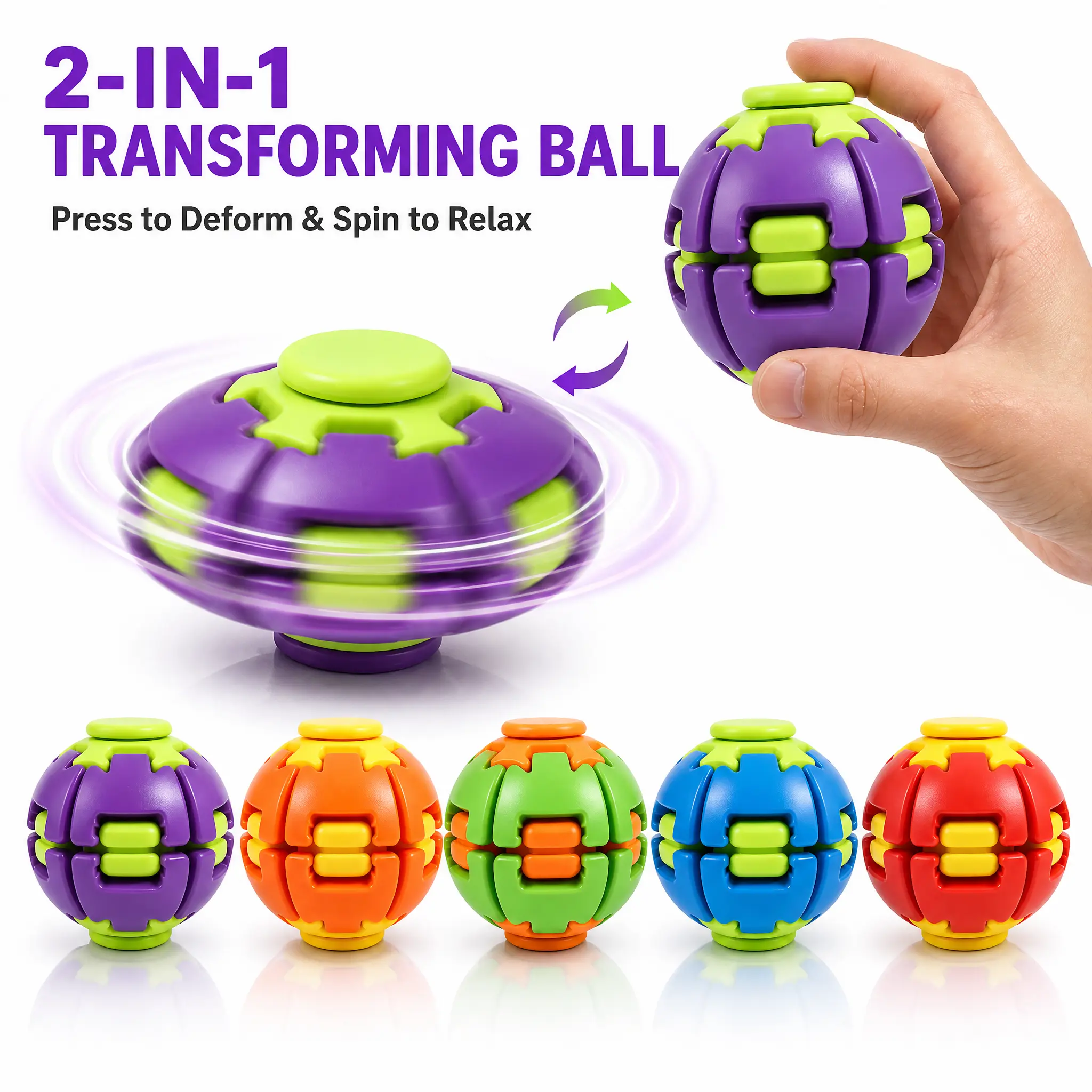 Random Fidget Spinner Blind Box – Effectively Relieves Stress.Spinning Gear Fidget Ball Decompression Toy, Press Activated Auto Spin Fidget Toy, Portable Pocket Stress Relief Toy For Autism, Anxiety, Boredom Relief