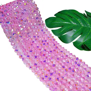 [US shipping] 8mm K9 crystal glass flat beads 60pcs per strand for DIY bracelet & necklace & keychain accessories