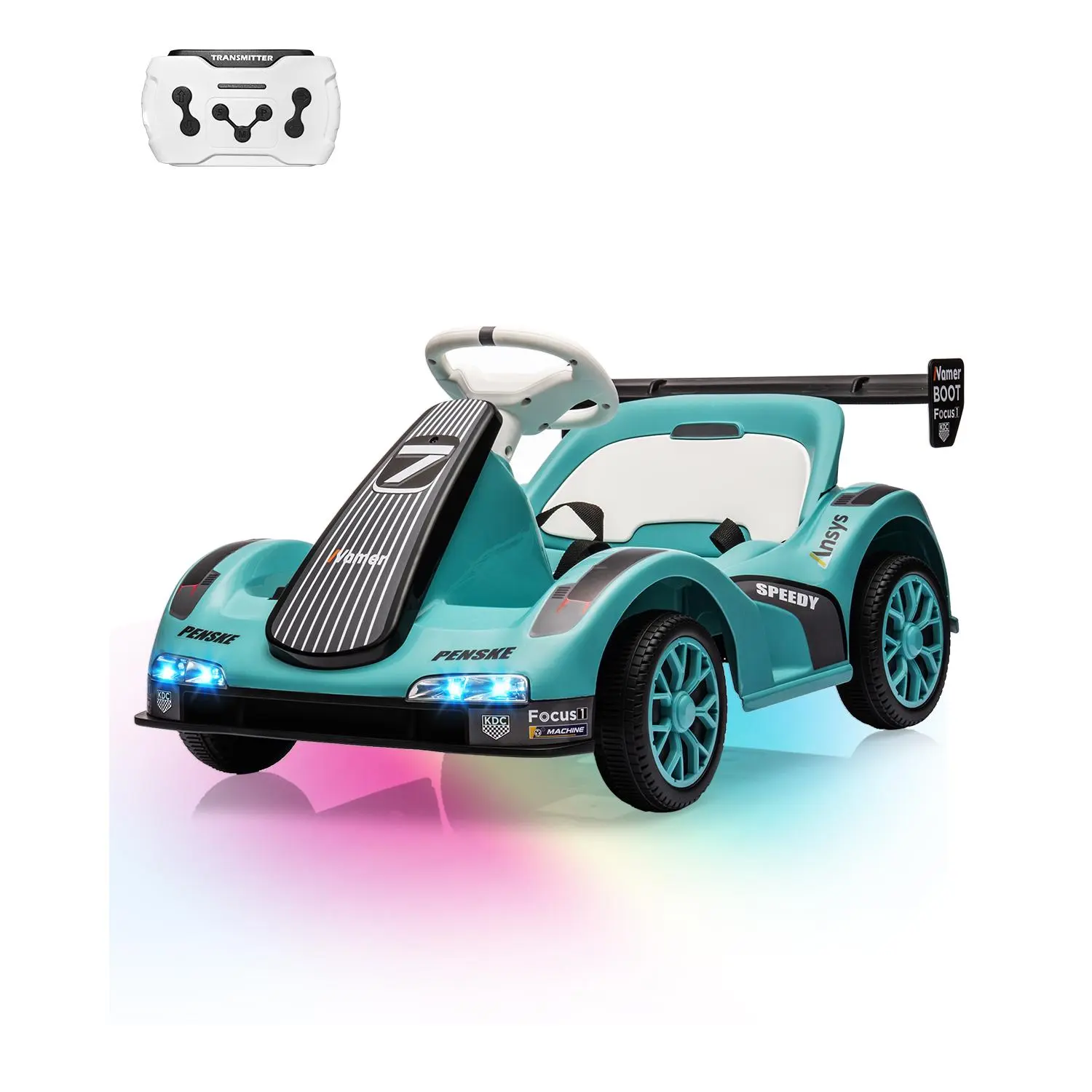 Electric Ride-On Go Kart for Kids, 6V Battery System with Parent Remote, 4 Wheels, Max Speed 2 MPH, Max Load 66 lbs for Ages 3-6