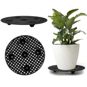 2Pcs 12inch Round Plastic Plant Saucer Set - Durable Garden Pot Trays for Indoors and Outdoors, Potted Plant Root Control Saucer with Efficient Drainage peony cages