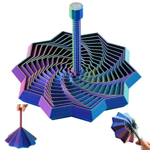 3D Printed Fidget Spinner Toy, Dual-Mode Stress Relief for Adults, Detachable Handle Color-Changing Spiral, Adhd Focus Aid, Office Desk Gift, Stress Relief Fidgeting