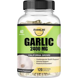 Garlic Capsules Organic 2400mg Grown in USA, 120 Veggie Capsules