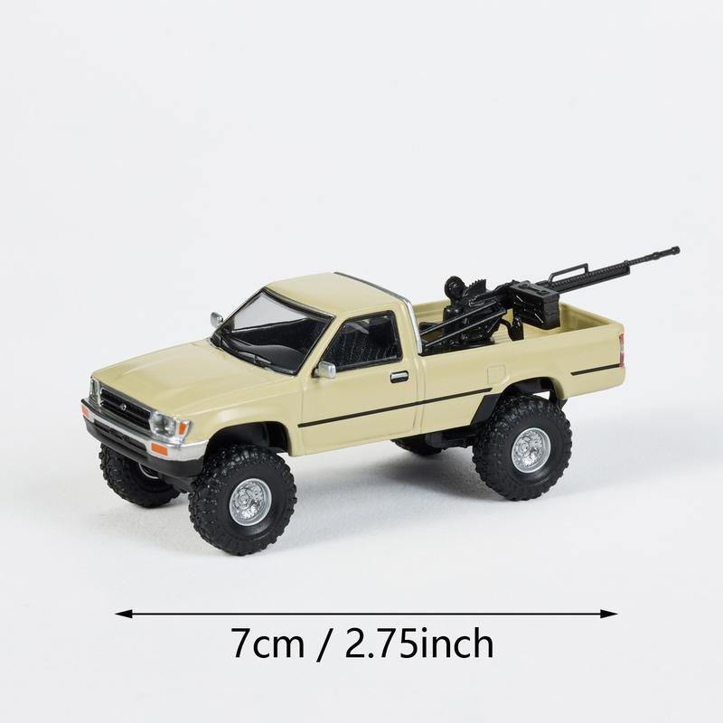 Toyota Hilux 1:64 Scale Die-Cast Metal Model, Single Cab 4wd All-Terrain Pickup, Military Style, Handicraft Collection, Gift & Puzzle Toy Kit, Diecast Metal Car