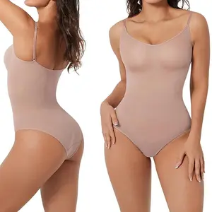 2-Piece Bodysuit Tummy Control Shapewear Seamless Womenswear Comfort Spaghetti Strap Shapewear Basic straplesshapewear