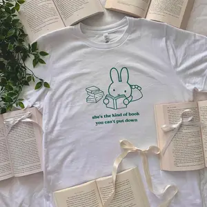 Miffy Reading Tee, Cute Miffy Sweatshirt, Cartoon Rabbit Hoodie