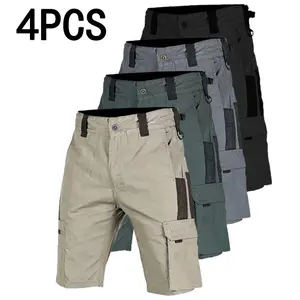 HOMUG 4-Pack Men's Shorts, equipped with zippered pockets, are durable and wear-resistant outdoor training shorts as well as golf shorts (with 9 pockets in total). They come without a belt and are suitable for spring and summer wear