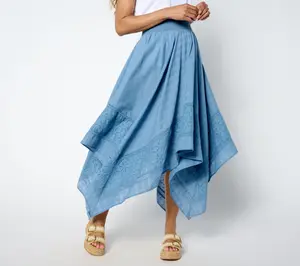 Destination 365 Petite Handkerchief Hem Midi Skirt