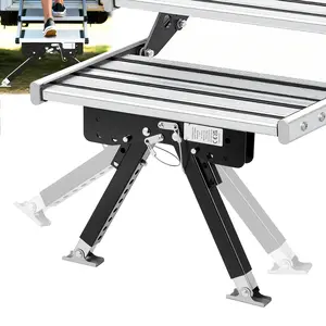 RV Step Stabilizer Kit With Height Adjustable Camper Stair Stabilizers, Powder Coated Steel Construction For Fifth Wheels, Travel Trailers And Motorhomes, Adjustable From 3 Inches To 15 Inches, Durable And Secure