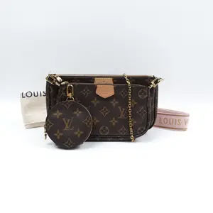 Pre-owned Louis Vuitton Monogram coated canvas and leather crossbody bag Multi Pochette Accessories Monogram T10387338