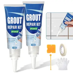 Tile Grout Repair Kit, 2 Pack White  Drying Grout Filler for Bathroom, Kitchen, Shower, Replace Grout Pen for Restore and Renew Tile Joints Line, Versatile Triple Use with Grout Sealer (Gray)