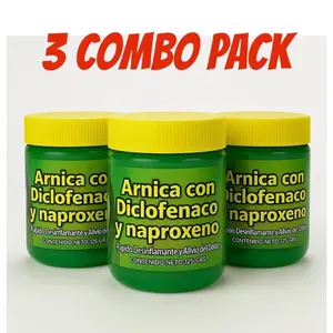 (Pack of 3) Arnica pomada muscular 125g - Arnica Massage Balm – 125g | Soothing Full-Body Care