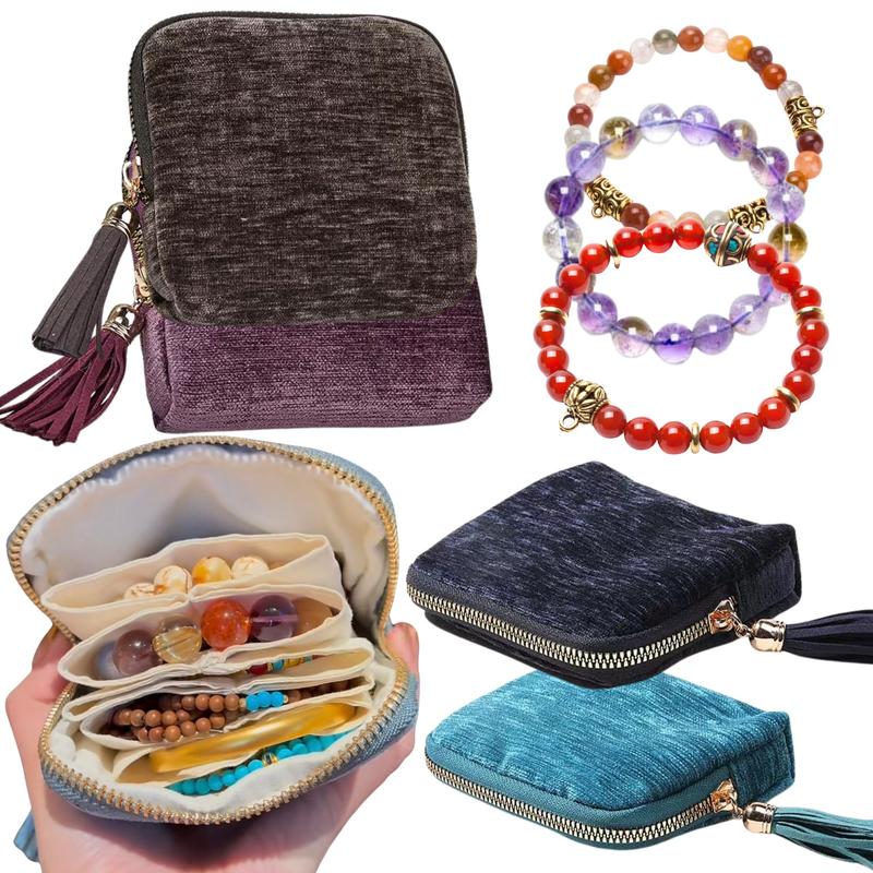 2025 New Travel Jewelry Case – Portable Organizer for Rings, Bracelets, & Bangles with Tassel Zipper, Elegant Jewelry Roll for Journey, Crystal Jewelry Storage Pouch, Mini, Navy Blue 2025 New Travel Jewelry Case – Portable Organizer for Rings, Bracelets, & Bangles with Tassel Zipper, Elegant Jewelry Roll for Journey, Crystal Jewelry Storage Pouch, Mini, Navy Blue