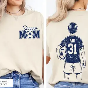 Customized Soccer Mom Shirt,Soccer Player Graphic Choice,Your Name Number Soccer Shirt,Soccer Mom Shirt,Custom Name and Number Soccer Tee