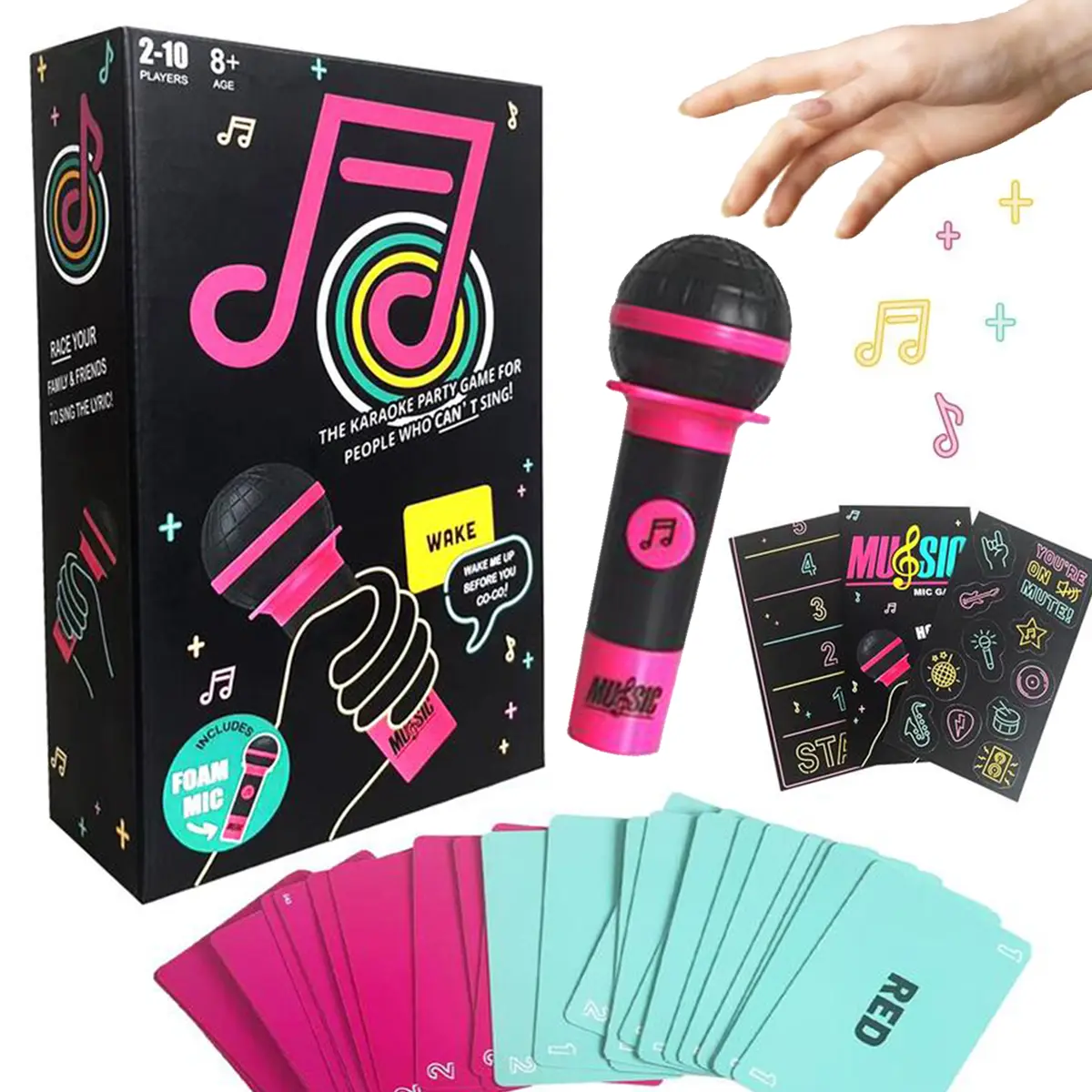 Snatch The Mic Karaoke-Style Family Fun Party Card Game with Plastic Microphone, 125 Word Cards, Game Board, Player Tokens & Easy-to-Follow Instructions for Non-Singers, Family Fun Game, Party Cards Game
