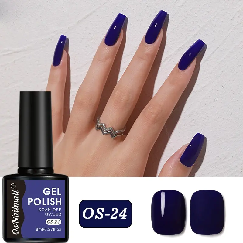 OsNailmall Deep Blue Nail Gel Polish, Soak Off UV, High Saturation, Long-Lasting, Durable, Alcohol-Free Formula, DIY & Salon Use, Nail Art, Manicure, UV/LED, Daily