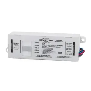 15 Watts LED Driver, Selectable Current 260-350mA, 0-10V Dimming, 120-277V