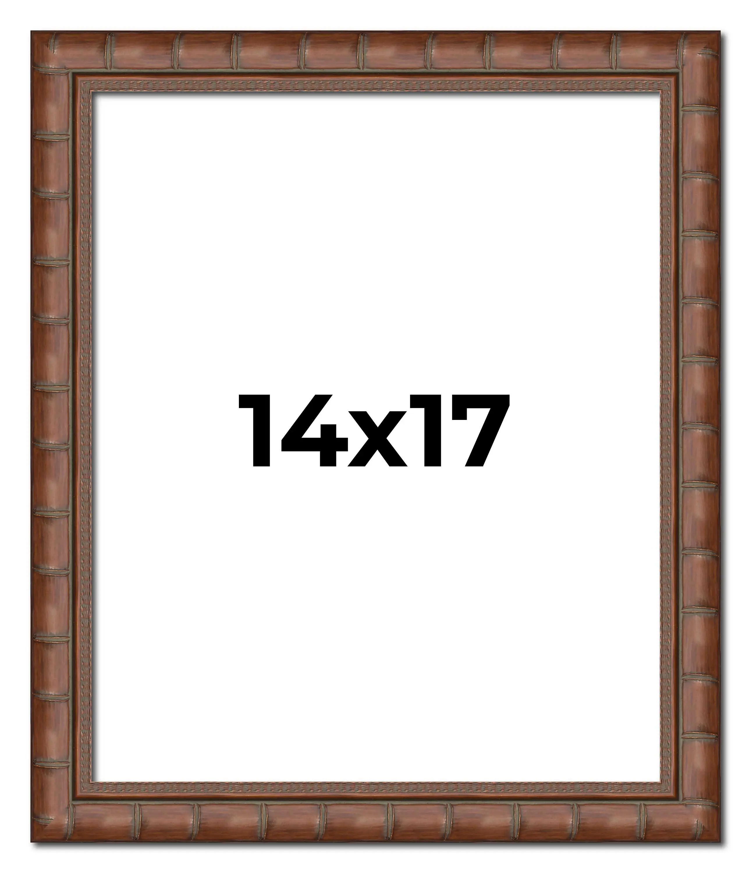 14x17 Brown Modern Bamboo Picture Frame - UV Acrylic, Foam Board Backing, Hanging Hardware
