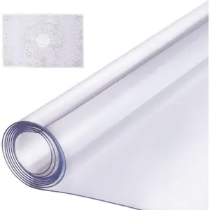 VEVOR Plastic Table Cover, 96x 46 Inch 2.0mm, PVC Thick Clear Desk Protector, Waterproof Easy Cleaning Desk Pad Tablecloth, for Office, Dresser, Dining Room, Night StandVEVOR Super Brand Day