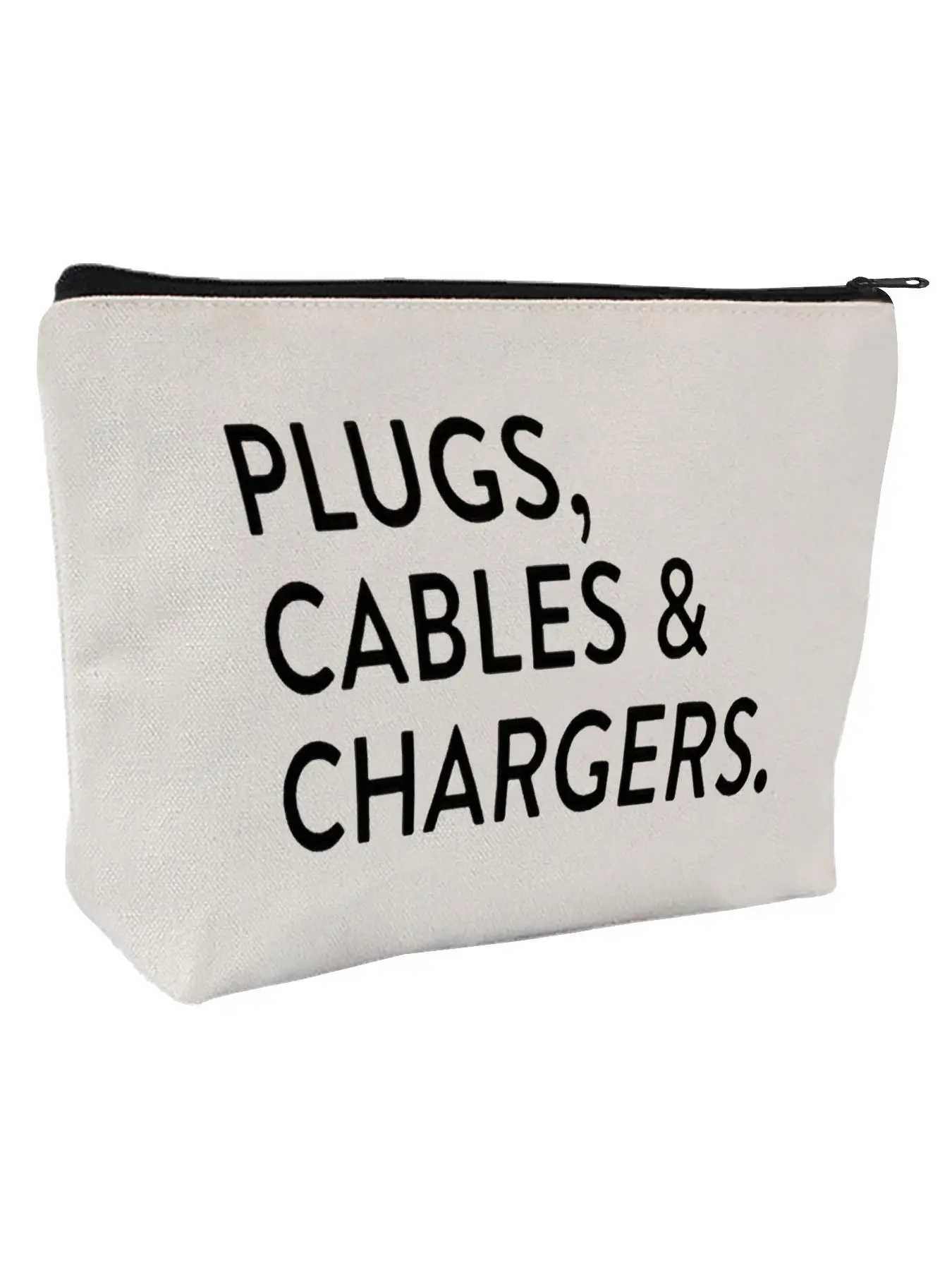 Letter Print Large Capacity Makeup Bag, Vacation Essentials, Handheld Cosmetic Pouch, Multifunctional Makeup Bag, Travel Charger & Cable Organizer Pou