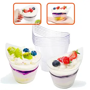 Disposable Milkshake Cups with Spoons, 8oz Clear Fruit Ice Cream Mousse Smoothie Pudding Cups, Disposable Tableware & Utensils for Home, Birthday Parties, Weddings and Festivals, Baking Supplies Kit, Ideal for Holiday Parties and Weddings