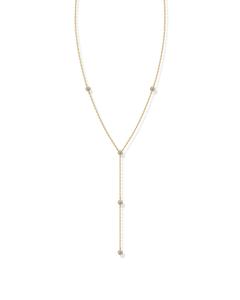 PAVOI 14K Gold Plated Women's Lariat Cubic Zirconia Station Necklace for Women