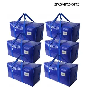 Clothes Quilt Storage Carrying Bag Travel Moving Bag Large Capacity Foldable Zipper Dustproof Sun Protection Handheld, Durable Reusable Organizer