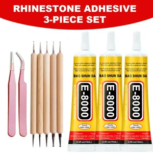 E8000 Strong Adhesive Glue, Multi-Purpose for Jewelry Crafts Books Shoes Fabric, Durable Transparent Flexible, Suitable for Metal Plastic Rubber Acrylic Leather Paper Cloth