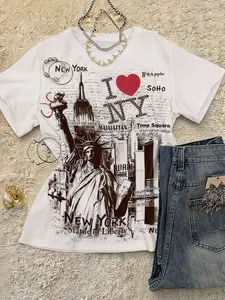 Women's Campus Fresh Youth Fashion Casual Retro Simple Natural Versatility Letter City Style Free Spirit Women Clothing