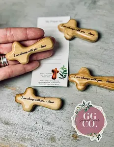 Engraved Olive Wood Comfort Cross, Christian Comfort Cross, Handmade Cross, Handheld Prayer Cross, Christian Gift