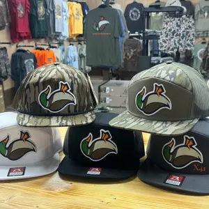 Richardson X41 7panel Patch Hat with Camo and Solid Color Options Featuring Unique Logo Design