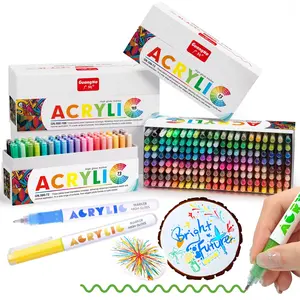 72/168 Color Highlight Acrylic Marker Set, Hard Tip Drawing Pens, Professional DIY Graffiti Paint Pens, Adult & School Student Art Supplies, Art Materials