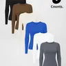 Women's Long Sleeve Tight-Fit Training T-Shirt Set, Athletic Fashion Activewear, Athletic Yoga Tops, Moisture-Wicking Fabric, Round Neck Design, Ideal for Sports & Fitness Activities
