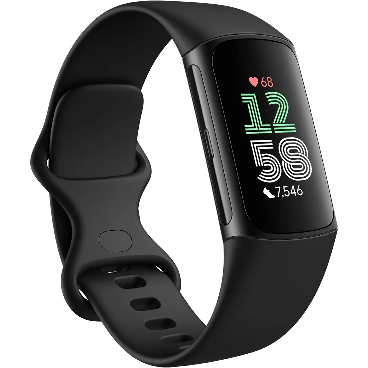 Fitbit Charge 6 Fitness Tracker with Google Apps, Heart Rate on Exercise Equipment, 6-Months Premium Membership Included, GPS, Health Tools and More, Obsidian/Black, One Size (S & L Bands Included) Fitbit