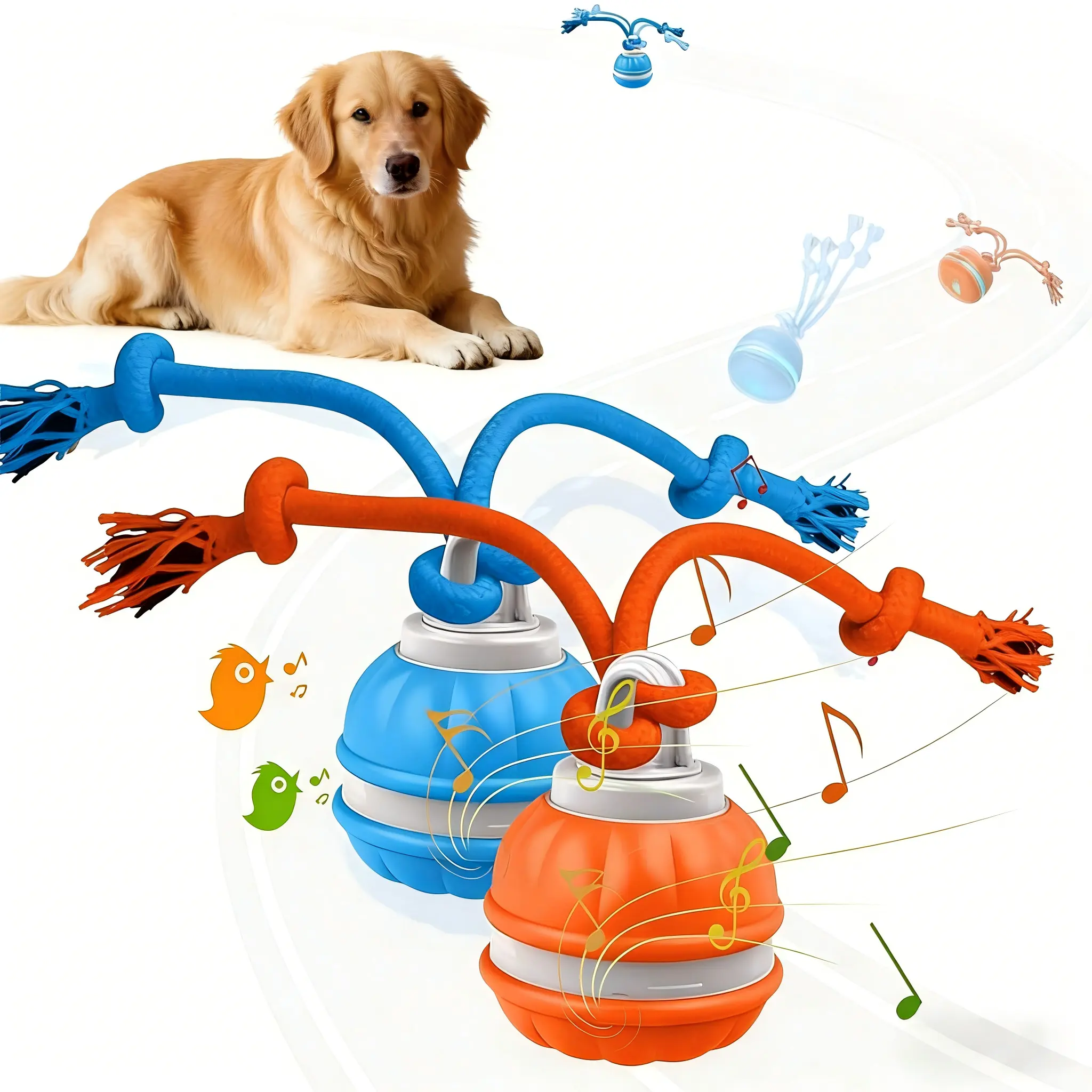 Pet Ball for Dogs, Dog Interactive Toys,Motion Activate Rolling Ball for Puppy/Small Dogs, Automatic Moving Toy,USB Rechargeable,Fun Indoor and Outdoor Pets Exercise Toys