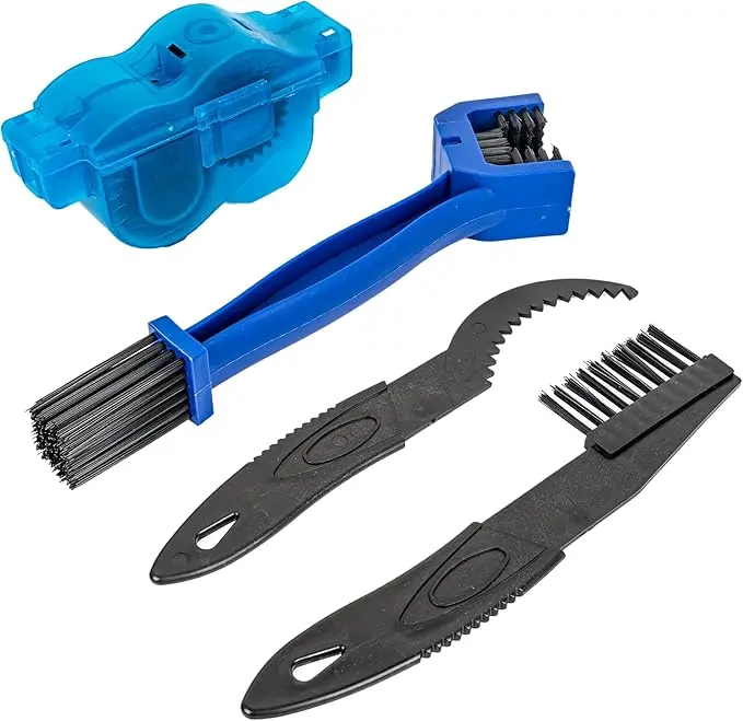 Bike Chain Cleaner Tool - 2-in-1 Bicycle Chain Scrubber Brush with Removable Handle