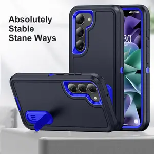 Heavy Duty Defend Three-Proof Phone Case with Invisible Stand For Samsung S25 S24 S23 S22 Ultra Plus FE A56 A54 A36 A26 A16 Shockproof Protective Cover