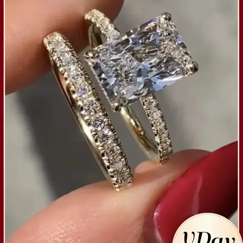 Fashion Simple Square Rhinestone Decorated Ring, Exquisite Trendy Ring, Cubic Zirconia Rings, Elegant Fashion Accessories for Women, Casual Jewelry for Party, Daily Clothing Decor, Trendy All-match Engagement Rings for Birthday Gift, Beautiful Rings