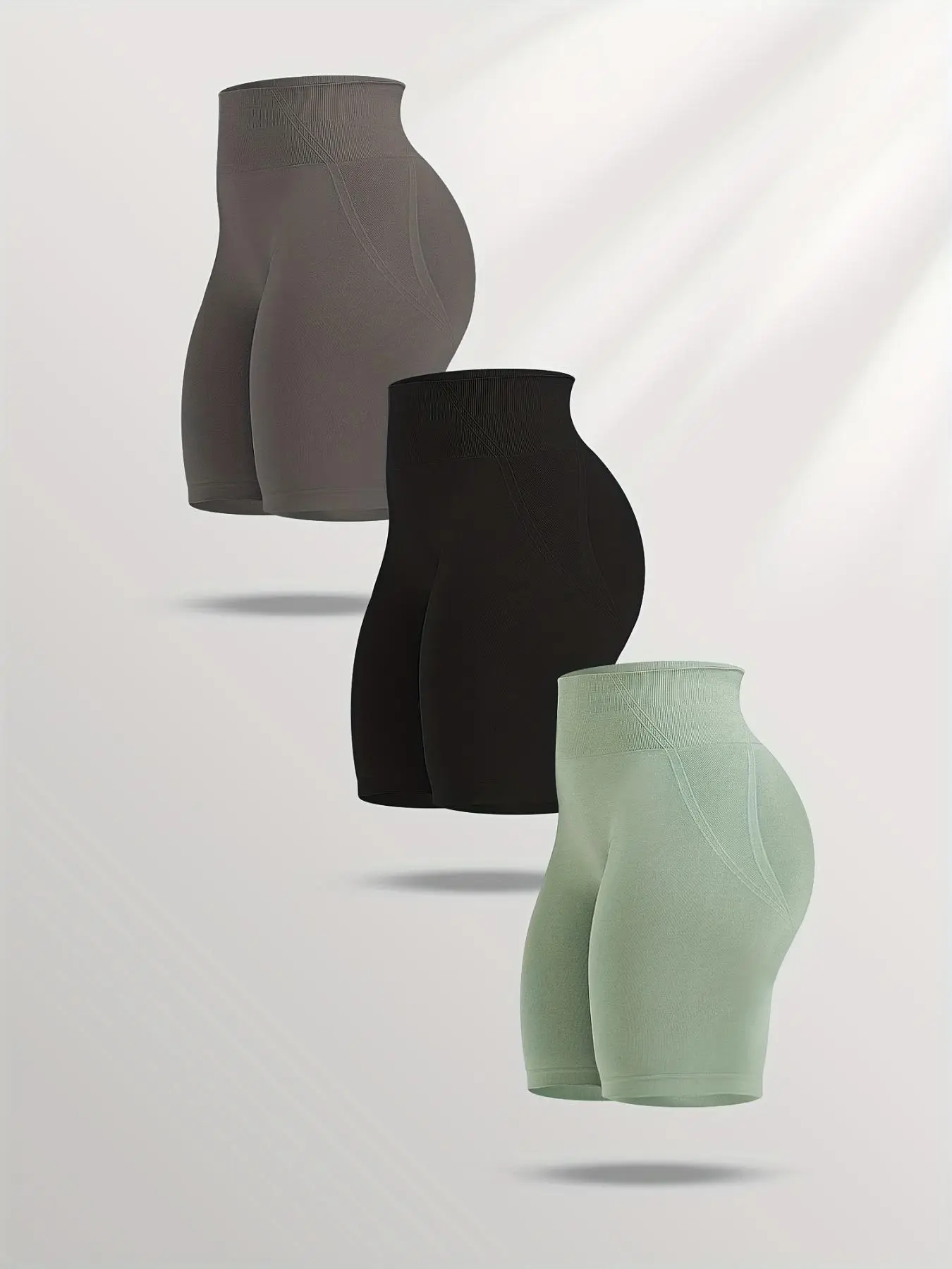 Women's Basic Solid High Waist Sports Gym Shorts, Casual Comfy Breathable Seamless Skinny Shorts for Yoga Gym Workout Running, Summer Clothes Women, W