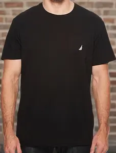 Nautica Mens Solid Crew Neck Short-Sleeve Pocket T-Shirt