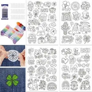 Water-Soluble Four-Leaf Clover Embroidery Stabilizer Sheets, Self-Stick Washable Sewing Pins, Handmade Jeans Bag T-Shirt, Craft Enthusiasts' Surprise