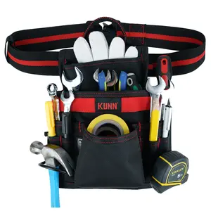 Tool Pouch Heavy Duty Pro Tool Organizer Belt Pouch for Construction Electrician Carpenter Contractor Handy Man Heavy Duty Carpenter Tool Belt with Suspenders